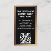 professionele vastgoedmakelaar voegt foto-QR-code Visitekaartje (Achterkant)