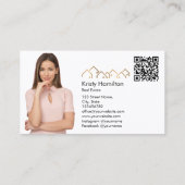 professionele vastgoedmakelaar voegt foto-QR-code Visitekaartje (Achterkant)