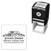 Professionele Vegan Chef Groenten Business Logo 1 Zelfinktende Stempel (In situ)