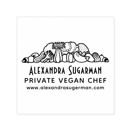 Professionele Vegan Chef Groenten Business Logo 1 Zelfinktende Stempel (Design)