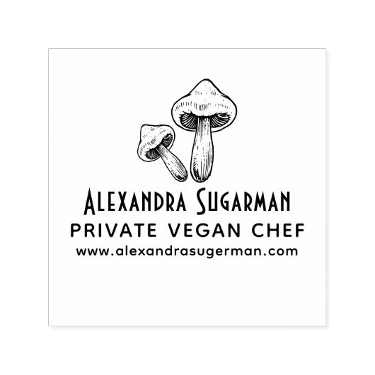 Professionele Veganistische Chef Paddenstoelen Zak Zelfinktende Stempel (Design)