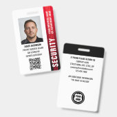 Professionele veiligheidsbeambte ID-foto Rood Badge (Voor- en achterkant)