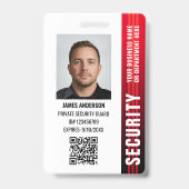 Professionele veiligheidsbeambte ID-foto Rood Badge (Voorzijde)