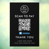 Professionele Venmo QR Code Scan om te betalen Log Raamsticker (Vel 3)
