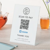 Professionele Venmo QR-codeaftasten om Logo wit te Reclamebord Met Voetstuk (Insitu)