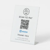 Professionele Venmo QR-codeaftasten om Logo wit te Reclamebord Met Voetstuk (Voorkant)