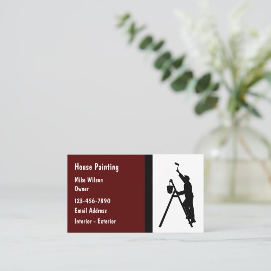 Professionele verf bewerkbare Visitekaartjes (Staand voorkant)