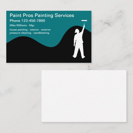 Professionele verf Modern design Visitekaartje (Voorkant / Achterkant)