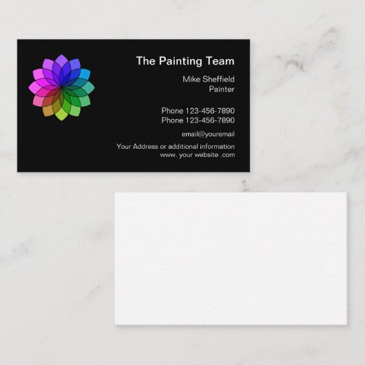 Professionele verf Modern Visitekaartje (Voorkant / Achterkant)