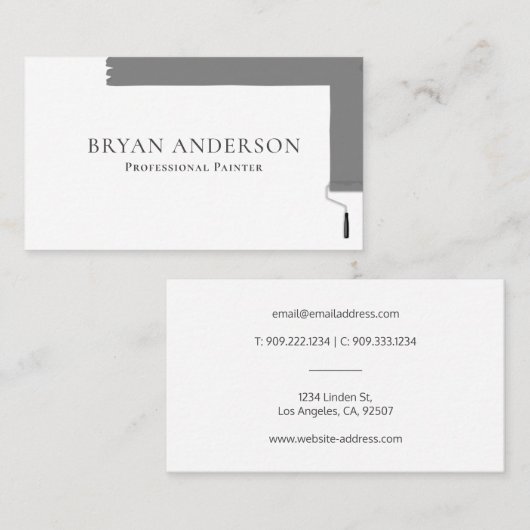 Professionele verf - Roller verf Visitekaartje (Voorkant / Achterkant)