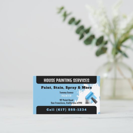 Professionele verf | Verf Visitekaartje (Staand voorkant)