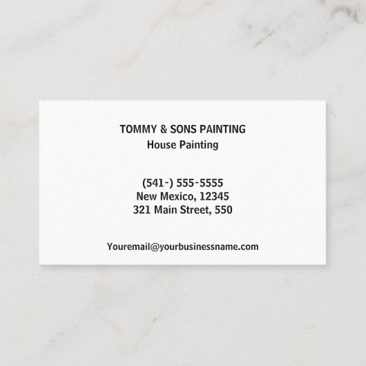 Professionele verf visitekaartje (Achterkant)