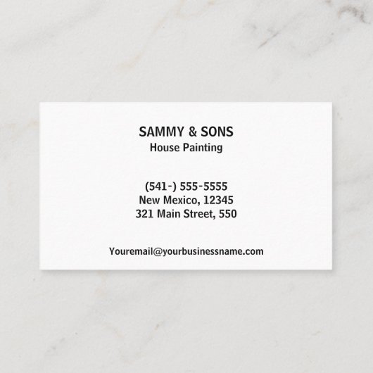 Professionele verf visitekaartje (Achterkant)