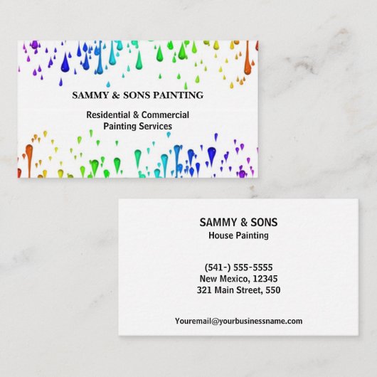 Professionele verf visitekaartje (Voorkant / Achterkant)