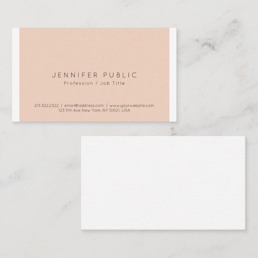 Professionele verfijnde eenvoudige kleur Eenvoudig Visitekaartje (Voorkant / Achterkant)