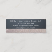 Professionele verfijnde luxe glittery trendy mini visitekaartje (Achterkant)