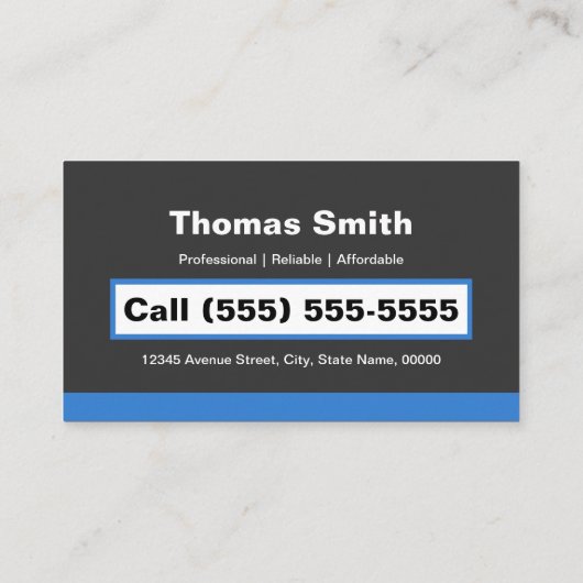 Professionele verfservice - Blauwe schilderpenseel Visitekaartje (Achterkant)