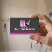 Professionele verfservice - Roze verfpenseel Visitekaartje