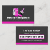 Professionele verfservice - Roze verfpenseel Visitekaartje (Voorkant / Achterkant)