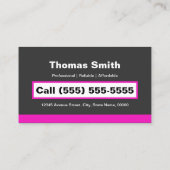 Professionele verfservice - Roze verfpenseel Visitekaartje (Achterkant)