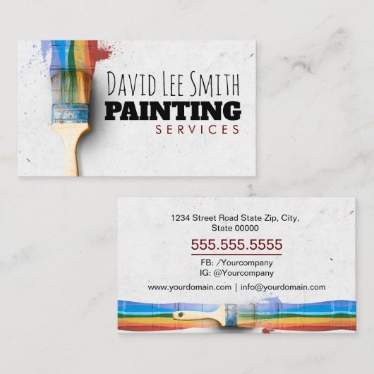 Professionele verfservice visitekaartje (Voorkant / Achterkant)