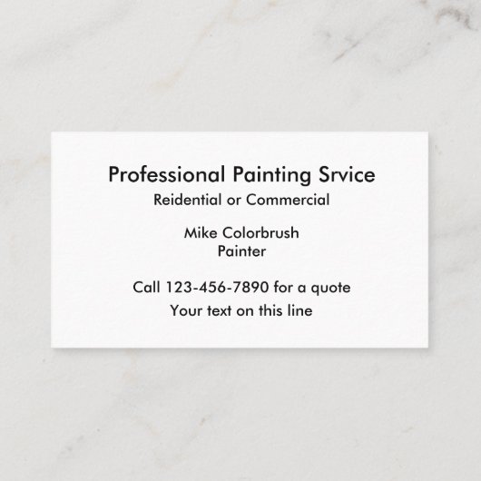 Professionele verfservice visitekaartje (Achterkant)