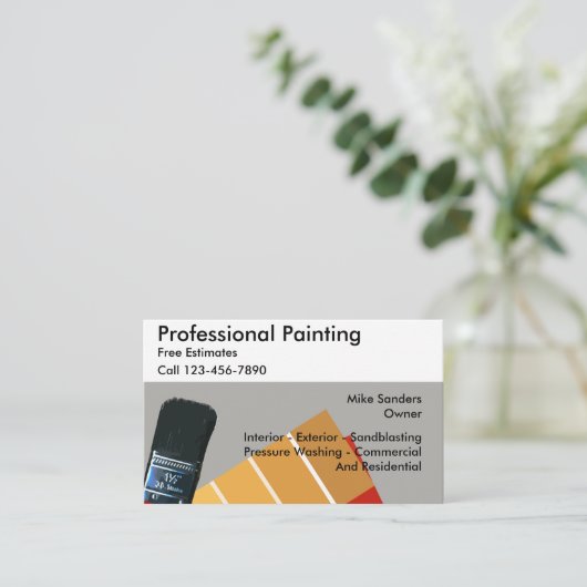 Professionele verfservices visitekaartje (Staand voorkant)