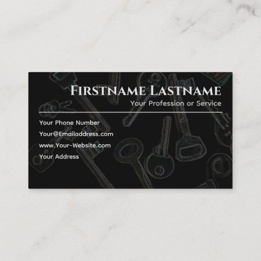 Professionele vergrendeling of vergrendeling en sl visitekaartje (Achterkant)