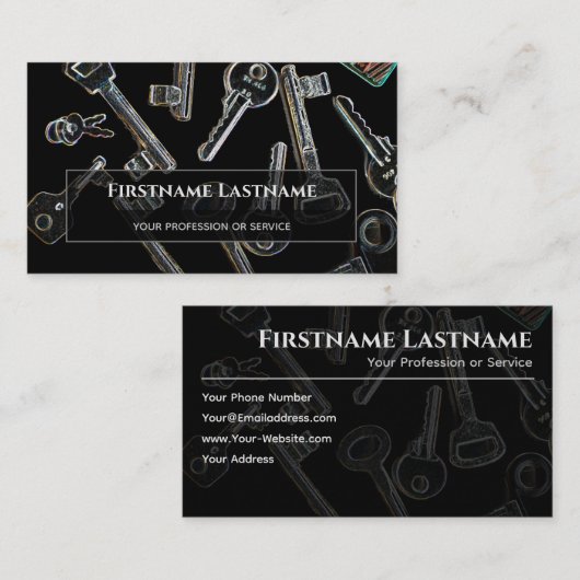 Professionele vergrendeling of vergrendeling en sl visitekaartje (Voorkant / Achterkant)