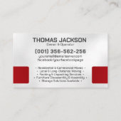 Professionele verhuisservice - Verhuizing Visitekaartje (Achterkant)