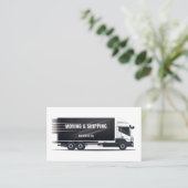 Professionele Verhuizer Vrachtwagen Verhuisbedrijf Visitekaartje (Staand voorkant)