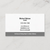 Professionele Verhuizer Vrachtwagen Verhuisbedrijf Visitekaartje (Achterkant)