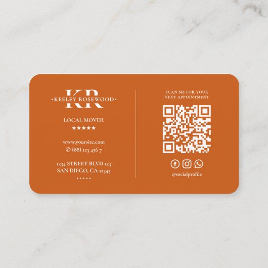 Professionele verhuizers Verhuisbedrijf Sinaasappe Visitekaartje (Achterkant)