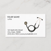 Professionele Verpleegkundige met Stethoscoop Sjab Visitekaartje (Achterkant)