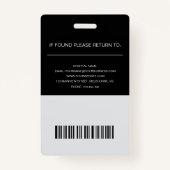 Professionele verpleegster ID-badge Badge (Achterkant)