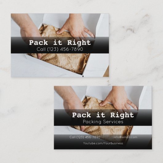 Professionele verzendservices voor verpakking visitekaartje (Voorkant / Achterkant)