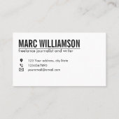 Professionele vet minimale symbolen visitekaartje (Achterkant)