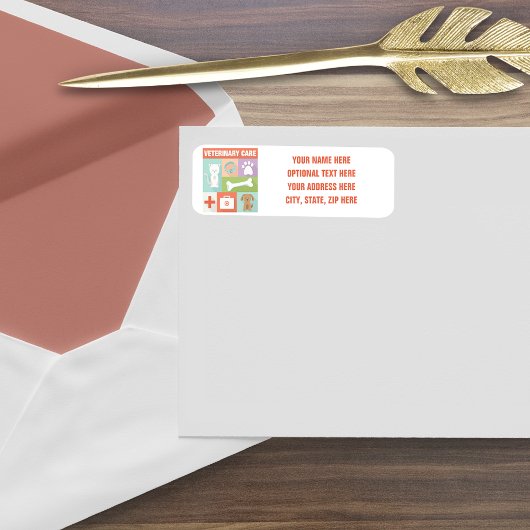 Professionele veterinaire pictogrammen ontworpen etiket