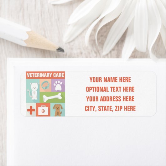 Professionele veterinaire pictogrammen ontworpen etiket (Insitu)