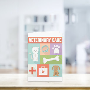 Professionele veterinaire pictogrammen ontworpen kaart