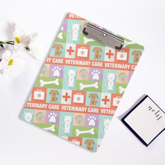 Professionele veterinaire pictogrammen ontworpen klembord