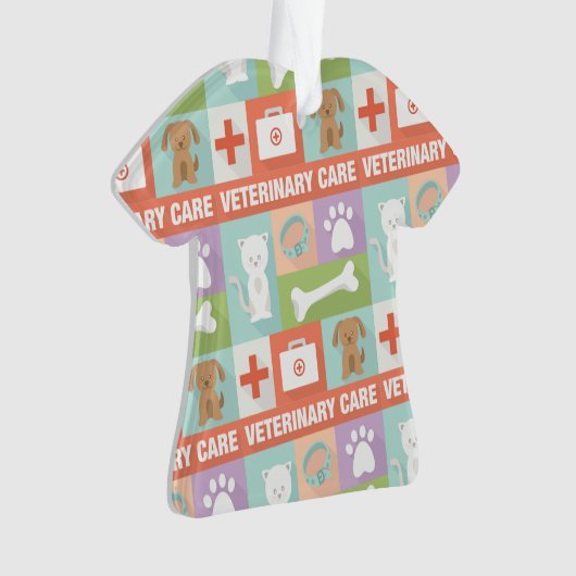 Professionele veterinaire pictogrammen ontworpen ornament (voorkant)