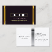 Professionele videoredacteur Black Gold Visitekaar Visitekaartje (Voorkant / Achterkant)
