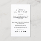 Professionele violiste en vioolmuziekleraar visitekaartje (Achterkant)