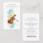 Professionele violiste en vioolmuziekleraar visitekaartje (Voorkant / Achterkant)
