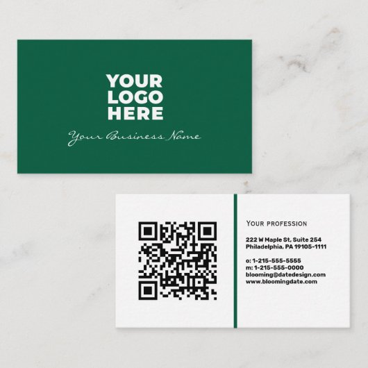 Professionele Visitekaartje met QR-code en Logo (Voorkant / Achterkant)