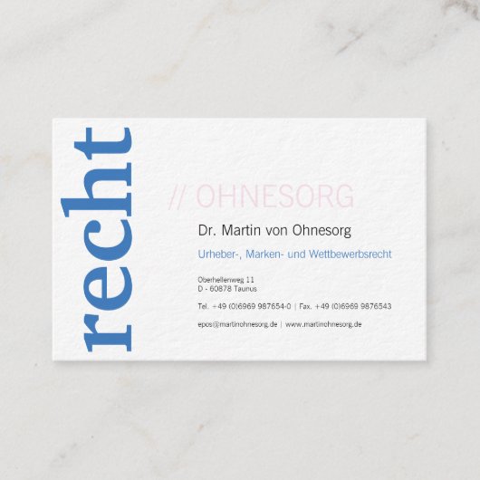 Professionele visitekaartjes blauw wit (Voorkant)