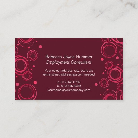 Professionele visitekaartjes kersenrood/bruin (Achterkant)