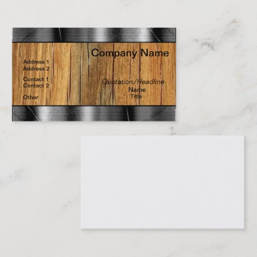 Professionele Visitekaartjes met hout- en metaalgr (Voorkant / Achterkant)
