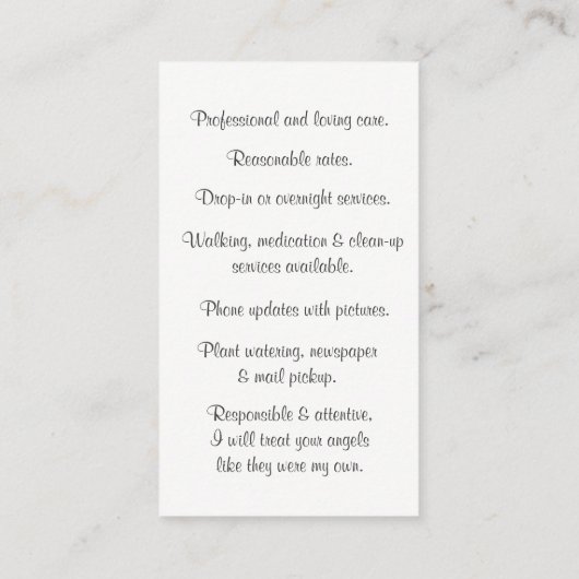 Professionele Visitekaartjes met kleine en middelg (Achterkant)